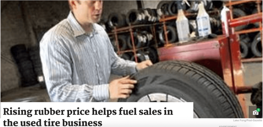 Rising Rubber Price Helps Fuel Sales in the Used Tire Business